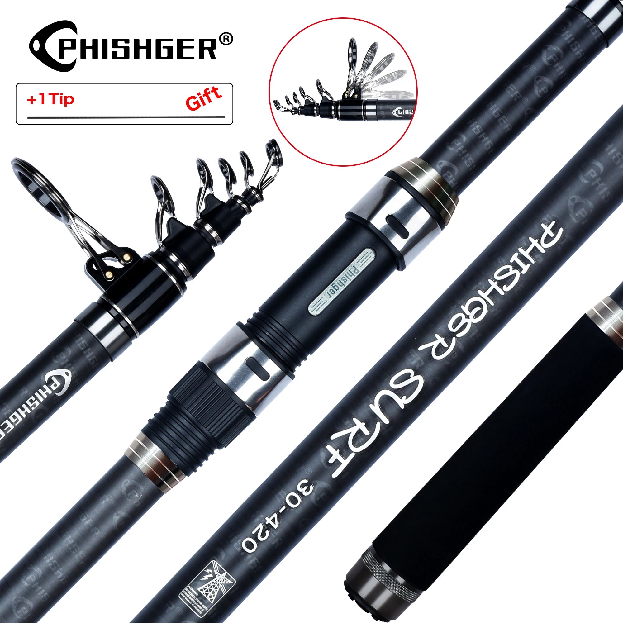 PHISHGER Telescopic Surf Spinn - огляд і ціна Surf Fishing Equipment