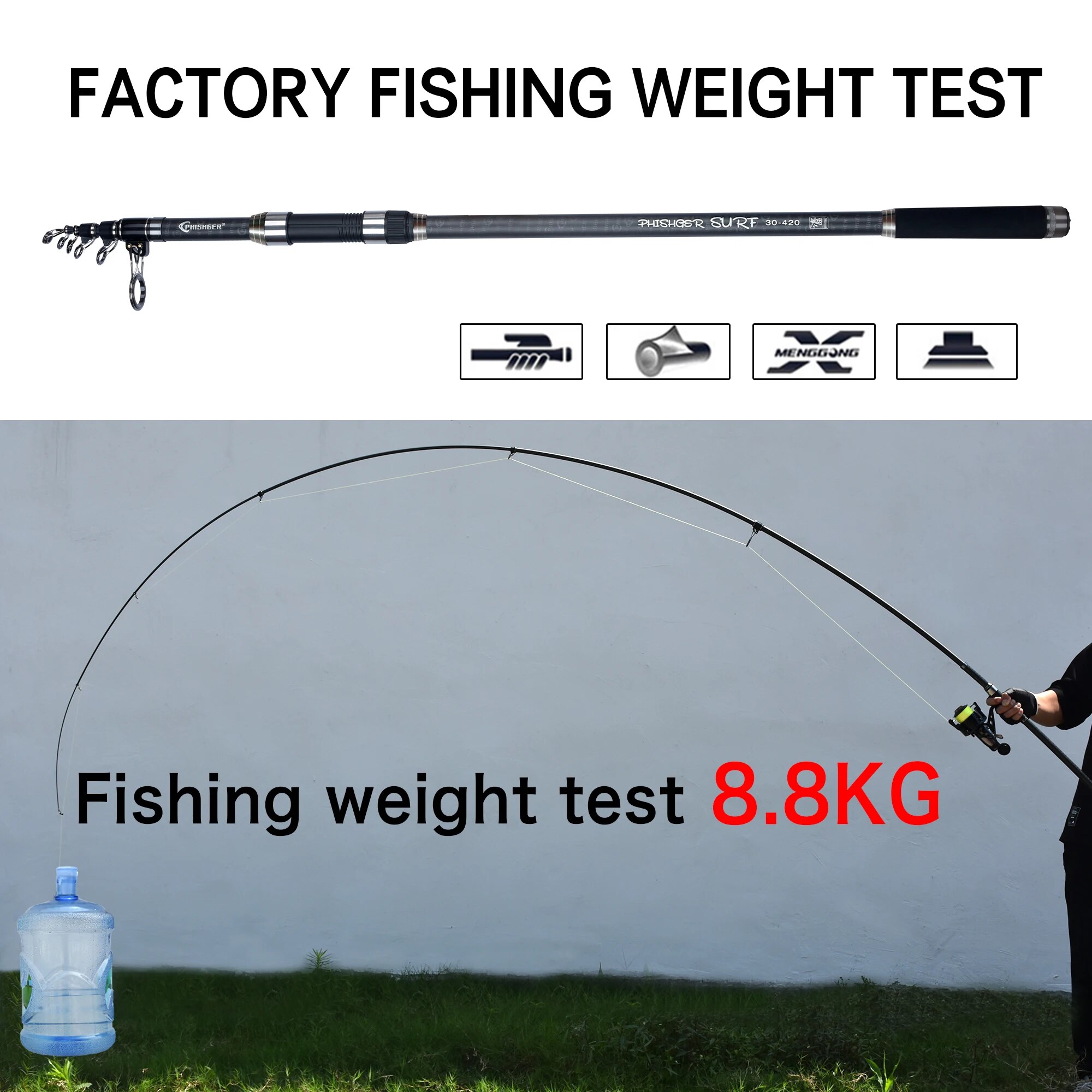 PHISHGER Telescopic Surf Spinn - огляд і ціна Surf Fishing Equipment